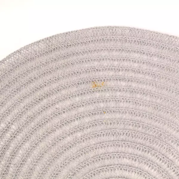Set of 4 Gray Woven Wicker Round Placemats for Summer Dining - Good Condition