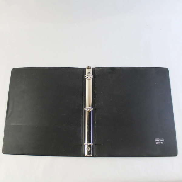 K&M Company Black 12"x11" 3-Ring Binder - Good Pre-Owned Condition
