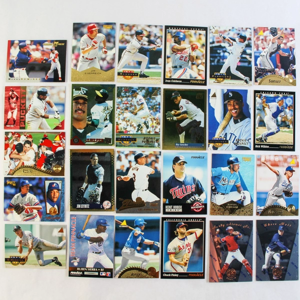Lot of 25 Vintage 1990s Pinnacle Gold Foil Baseball Cards - HOF Commons