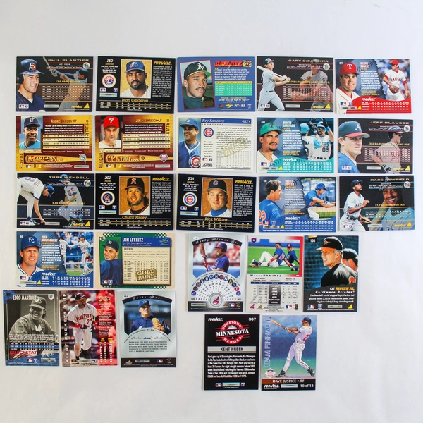 Lot of 25 Vintage 1990s Pinnacle Gold Foil Baseball Cards - HOF Commons