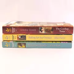Lot of 3 Harlequin Love Inspired Romance Novels Fireman Cowboy Hearts