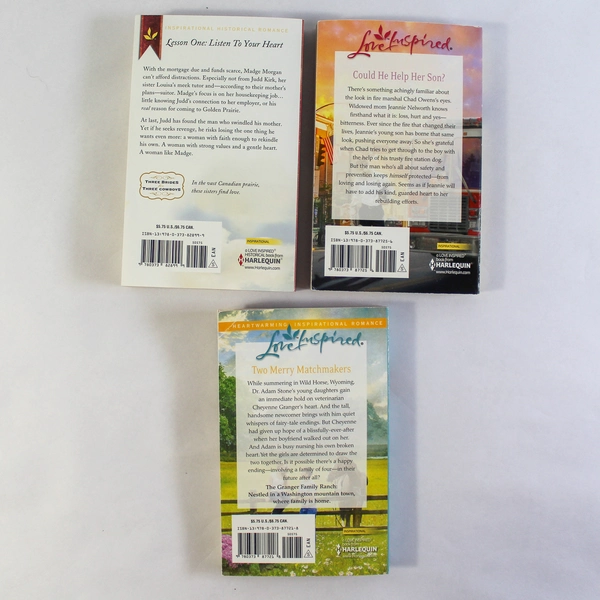 Lot of 3 Harlequin Love Inspired Romance Novels Fireman Cowboy Hearts