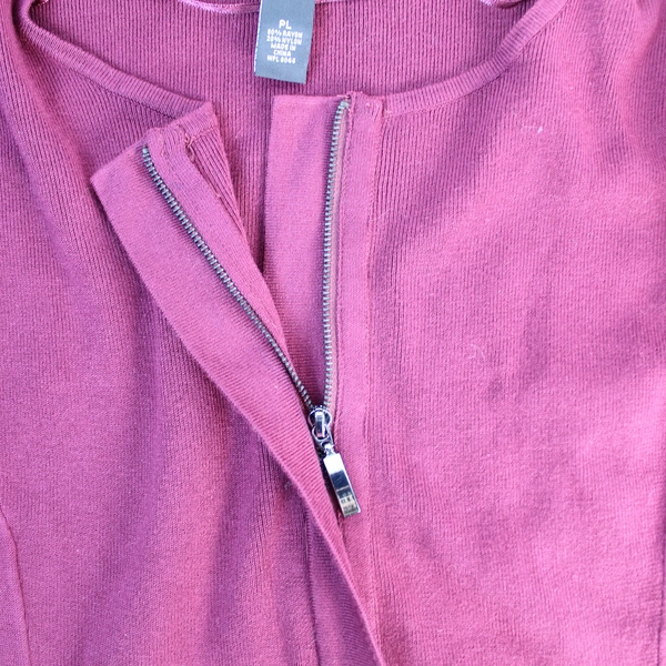 Alfani Petite Burgundy Cardigan Sweater Women's PL Full Zip Long Sleeve