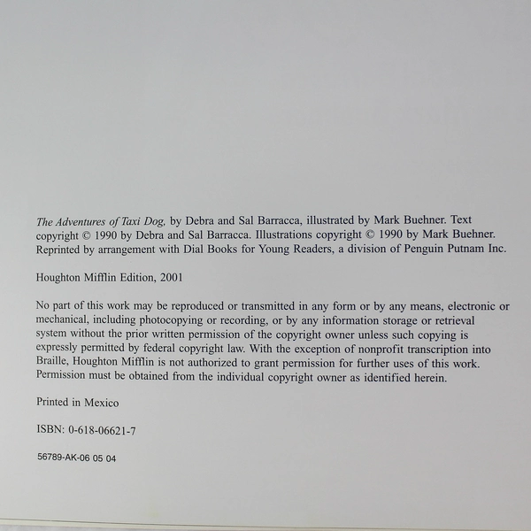 Houghton Mifflin Reading Big Book The Adventures of Taxi Dog Theme 3