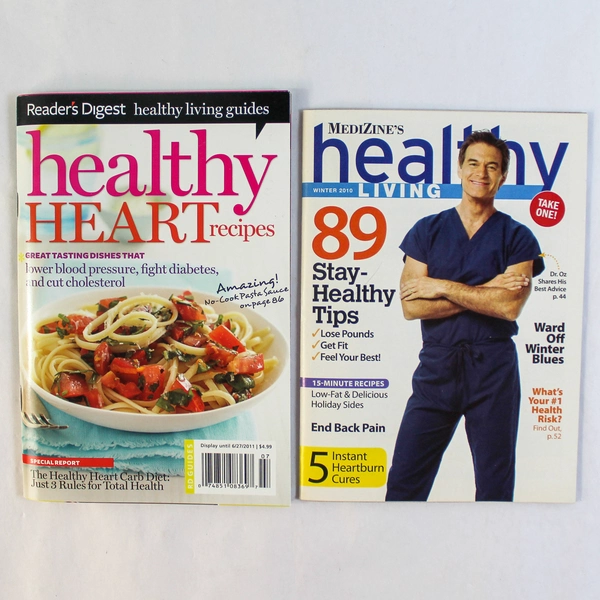 Lot of 2 Vintage Cookbooks: Healthy Heart & Celebrity Recipes, Pre-Owned