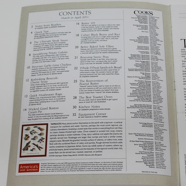 Cook's Illustrated Magazine March-April 2011 - Good Condition, Recipes & Tips