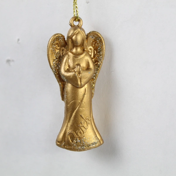 Lot of 15 Golden Christmas Ornaments - Angels, Stars, Snowflakes & Pine Cones