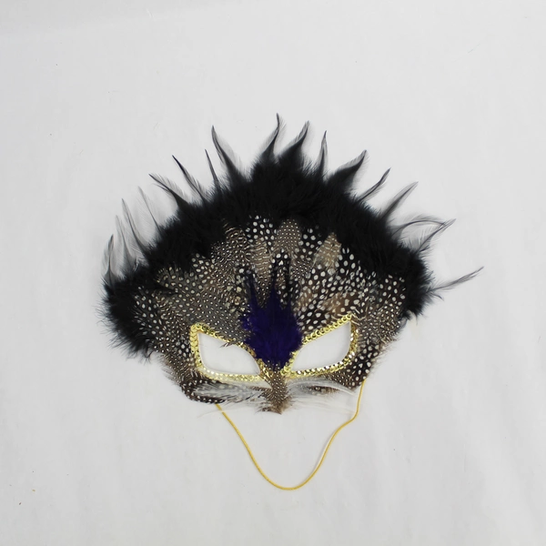 Lot of 4 Mardi Gras Eye Masks with Feathers & Ribbons for Party Decor