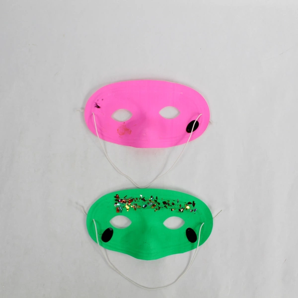 Lot of 4 Mardi Gras Eye Masks with Feathers & Ribbons for Party Decor