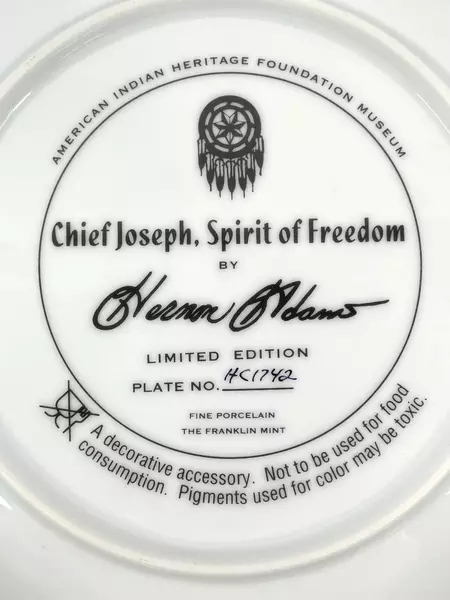 Franklin Mint Chief Joseph Spirit of Freedom Plate LE 8.25" - Collector's Item