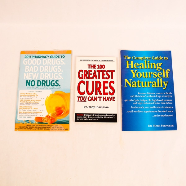 Lot of 3 Pocket Medical Books Healing Yourself Naturally Cures & Drugs