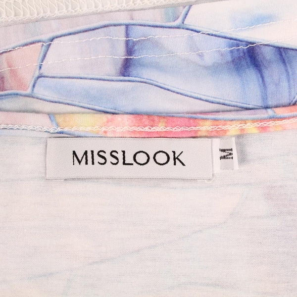 Miss Look Sleeveless Blouse Women's Size M Pink Stained Glass Good Condition