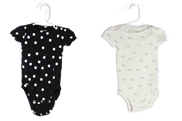 Lot of 4 Baby Infant Girl's Clothes 2 One Pieces Denim Jacket Pullover Sweater