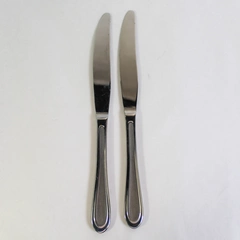 Lot of 2 Oneida Ivory Stainless French Hollow Dinner Knives - Good Condition