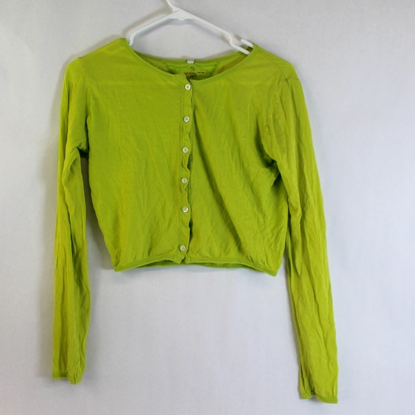 Pete & Greta XS Lime Green Button Front Cardigan Women's Sweater Pre-Owned