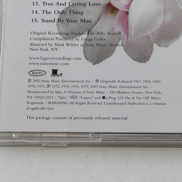 Tammy Wynette Love Songs CD Pre-Owned Music Jewel Case 2003 Epic Records