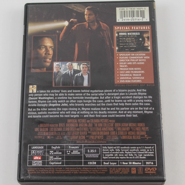 The Bone Collector DVD Denzel Washington Angelina Jolie Universal Studios