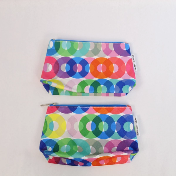 Lot of 3 Colorful Kapitza & Donald Makeup Bags - Good Pre-Owned Condition