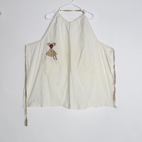 Lot of 2 Vintage Patchwork Aprons with Pockets & Paisley Design, Stains