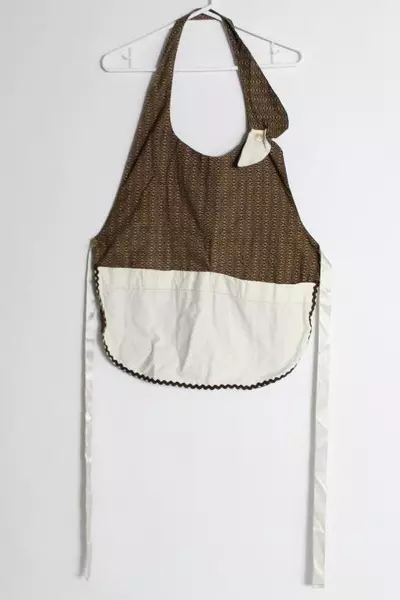 Lot of 2 Vintage Patchwork Aprons with Pockets & Paisley Design, Stains