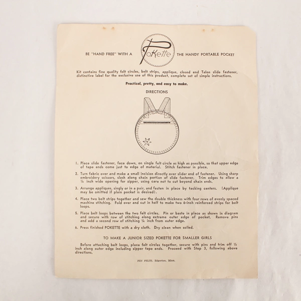 Vintage Pokette Handy Pocket Sewing Kit DIY Crafts - Good Condition