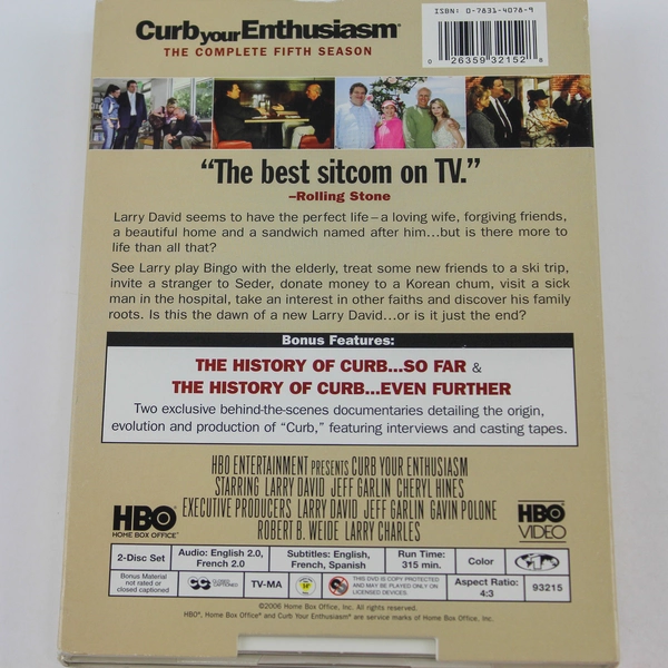 Curb Your Enthusiasm Complete Fifth Season DVD HBO Good Condition, 2 Discs