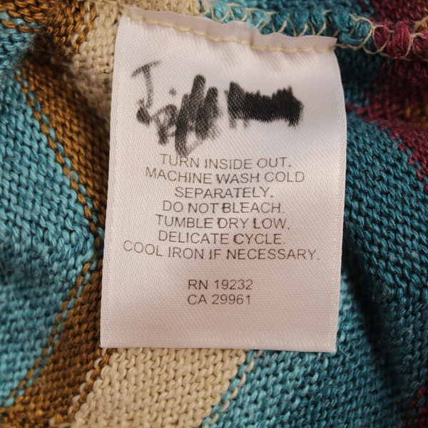 Alfred Dunner Women's Large Chevron Sweater Beige Purple Blue Pre-Owned Wear