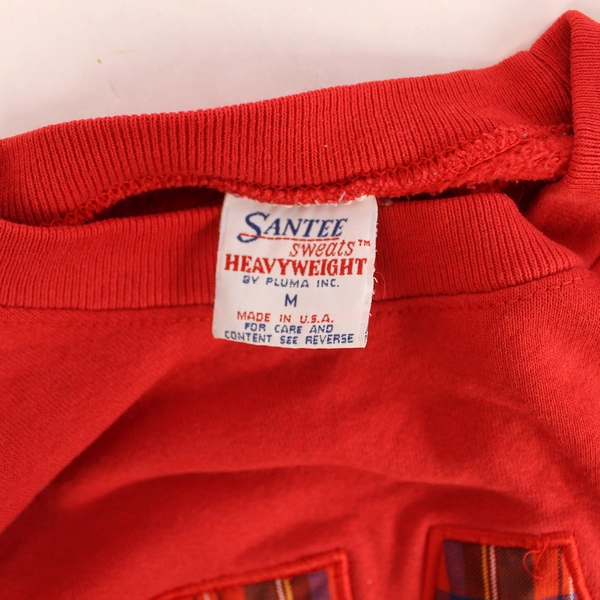 Vtg Sante Pluma Wisconsin Badgers Hoodie M Red Plaid W Design, Pre-Owned