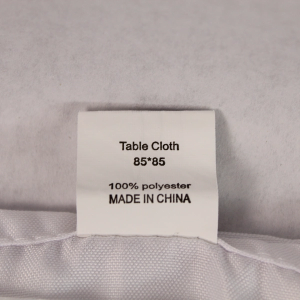 White Woven Polyester Tablecloth 85"x85" - Elegant & Smooth, Pre-owned