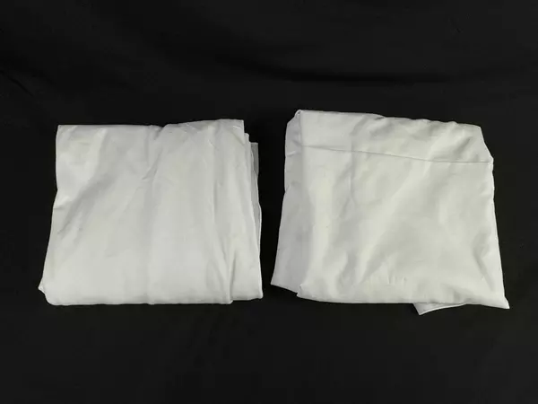 2 Round Woven Cotton Blend Straight Hem Tablecloths 88 in Diameter Wedding Party