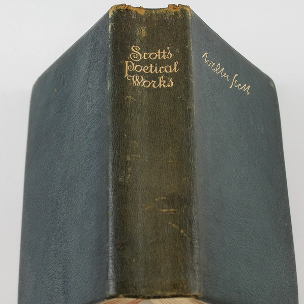 Antique Green Leather Complete Works of Sir Walter Scott 20th Century