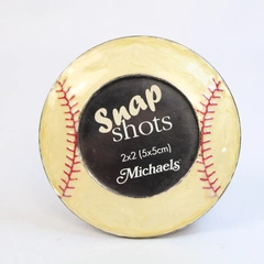 Michaels Snap Shots Metal Baseball Photo Frame 2"x2" Pearlescent