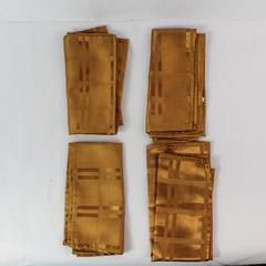 Lot of 4 Vintage Bronze Rust Striped Sateen Napkins - Pre-Owned, Some Flaws