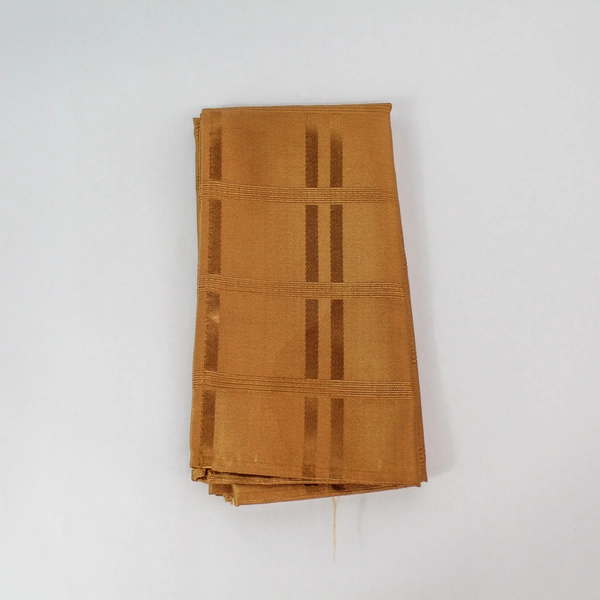 Lot of 4 Vintage Bronze Rust Striped Sateen Napkins - Pre-Owned, Some Flaws