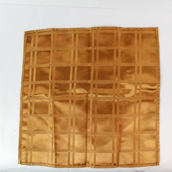 Lot of 4 Vintage Bronze Rust Striped Sateen Napkins - Pre-Owned, Some Flaws