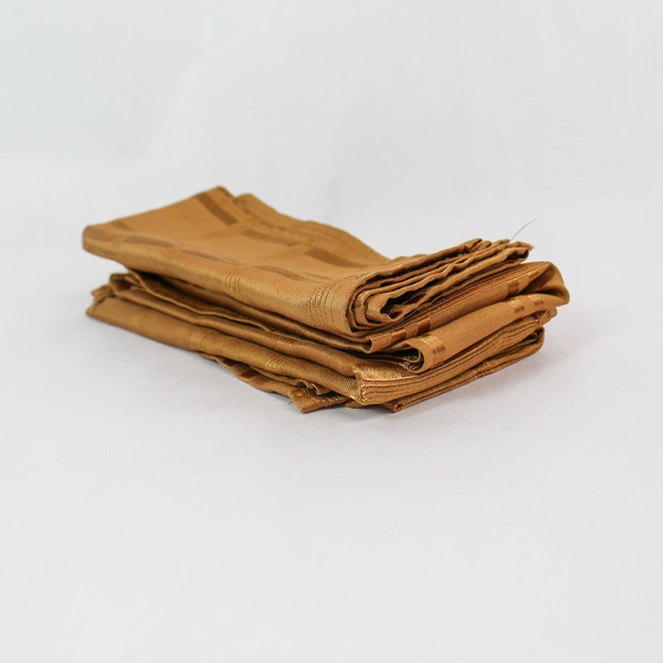 Lot of 4 Vintage Bronze Rust Striped Sateen Napkins - Pre-Owned, Some Flaws