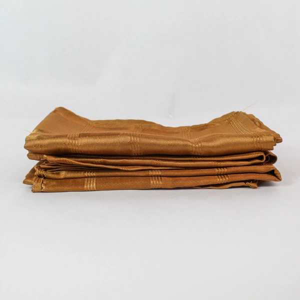 Lot of 4 Vintage Bronze Rust Striped Sateen Napkins - Pre-Owned, Some Flaws
