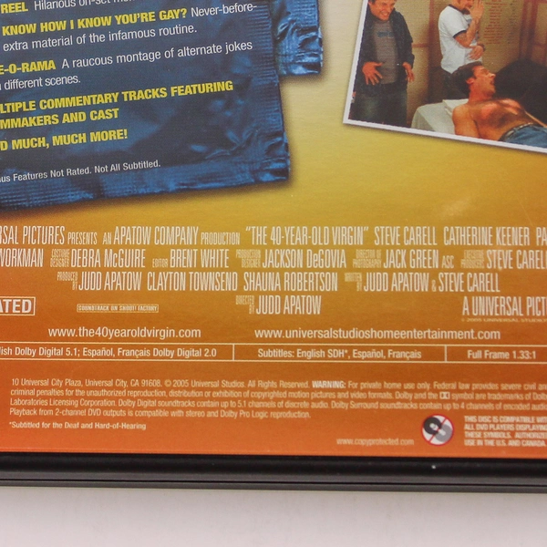 The 40 Year Old Virgin Unrated DVD - Steve Carell - Good Condition