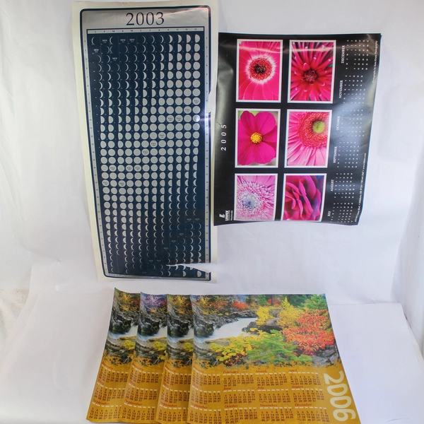 Lot of 2000s Poster Calendars for Scrapbooking DIY Moon Phases Craft Supplies