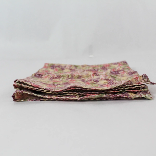 Lot of 2 Elegant Pink & Purple Vine Cloth Napkins for Dining Table Decor