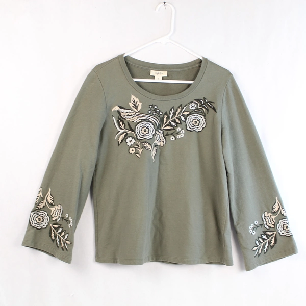 Style & Co Women's Floral Embroidered Top Size S Good Pre-Owned Condition