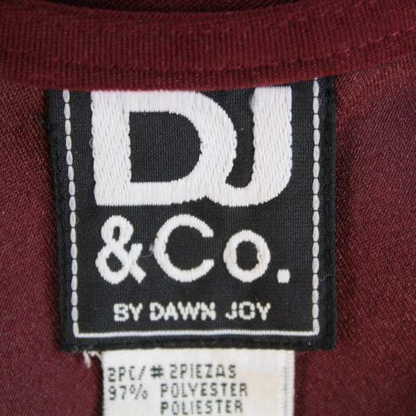 Vintage DJ & Co Burgundy Maxi Dress Size 16 Sleeveless with Side Slit