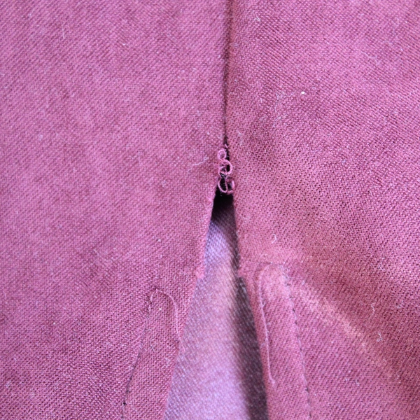 Vintage DJ & Co Burgundy Maxi Dress Size 16 Sleeveless with Side Slit