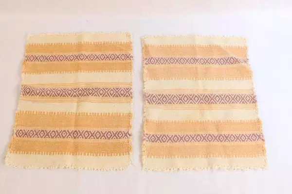 Lot of 2 Serape Placemats Beige Pink Purple - Pre-Owned Dining Decor