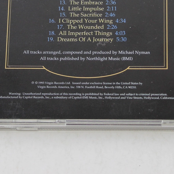 Michael Nyman - The Piano CD 1993 Virgin Records - Good Condition, Cracked Case