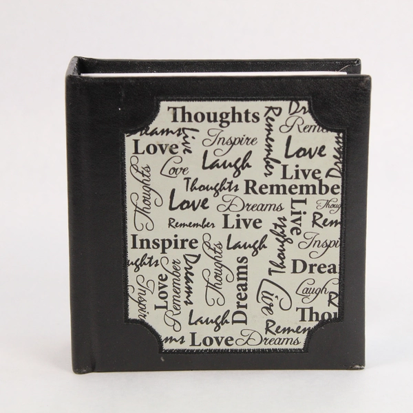 Thoughts Journal Diary Love Laugh Memories Black 5.5" Square - Pre-Owned