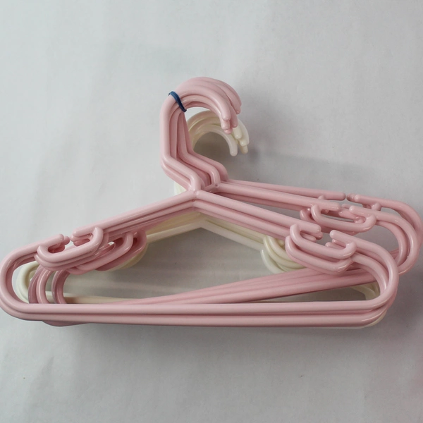 Lot of 50 Assorted Children's Plastic Hangers Pink & White 7" x 11.75"