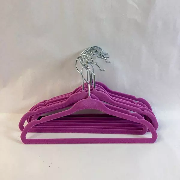 Lot of 20 Velvet Children's Hangers Space Saving Assorted Pink & Purple