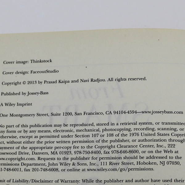 From Smart to Wise by Prasad Kaipa & Navi Radjou Hardcover Book 2013