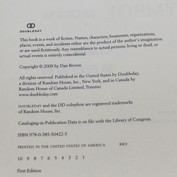 The Lost Symbol by Dan Brown 2009 Hardcover Book - Pre-owned Thriller Novel